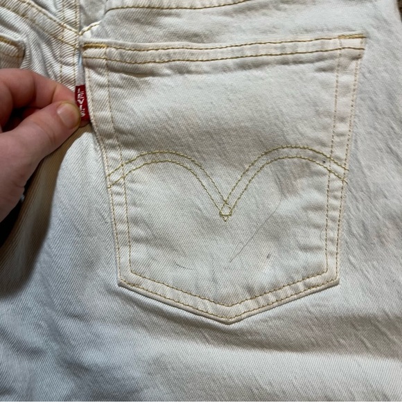 Levis 501 S Skinny Jeans Premium Denim High Rise Raw Hem Button Fly 26 x 30 - Picture 9 of 14